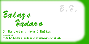 balazs hadaro business card