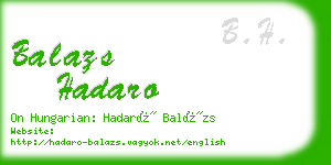 balazs hadaro business card